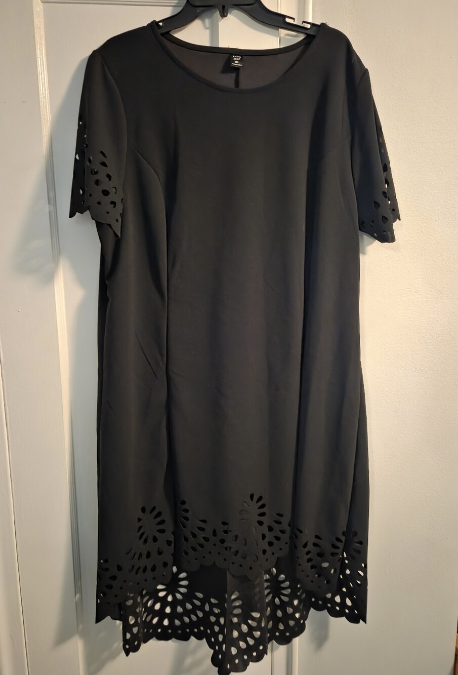 SHEIN Black Laser-Cut Midi Dress 3XL
